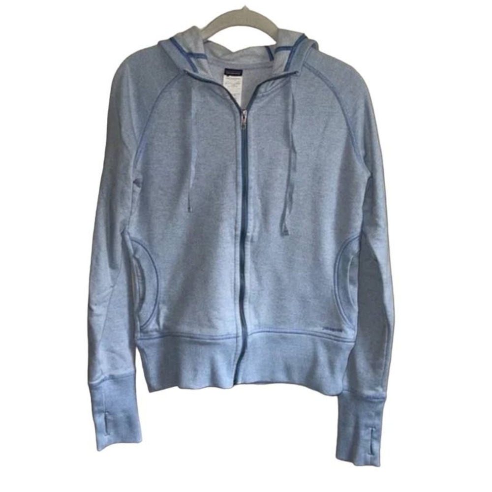 Patagonia Heathered Blue Size M Women Cloud Stack Full Zip Hoodie Sweatshirt